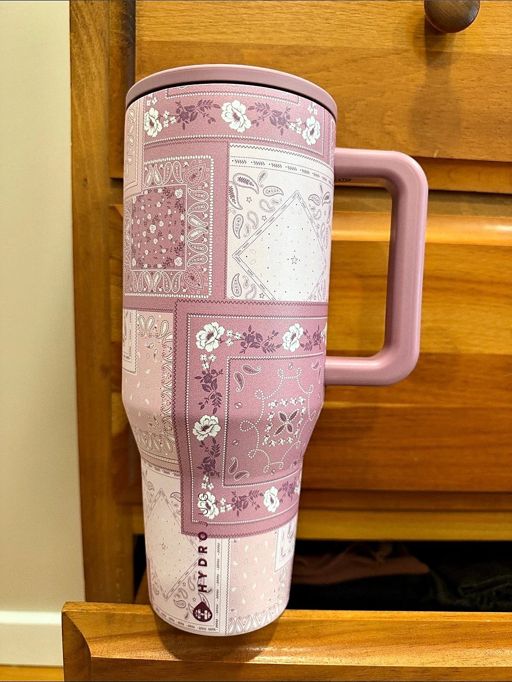 HYDROJUG Traveler Paisley Tumbler in Pink Like New